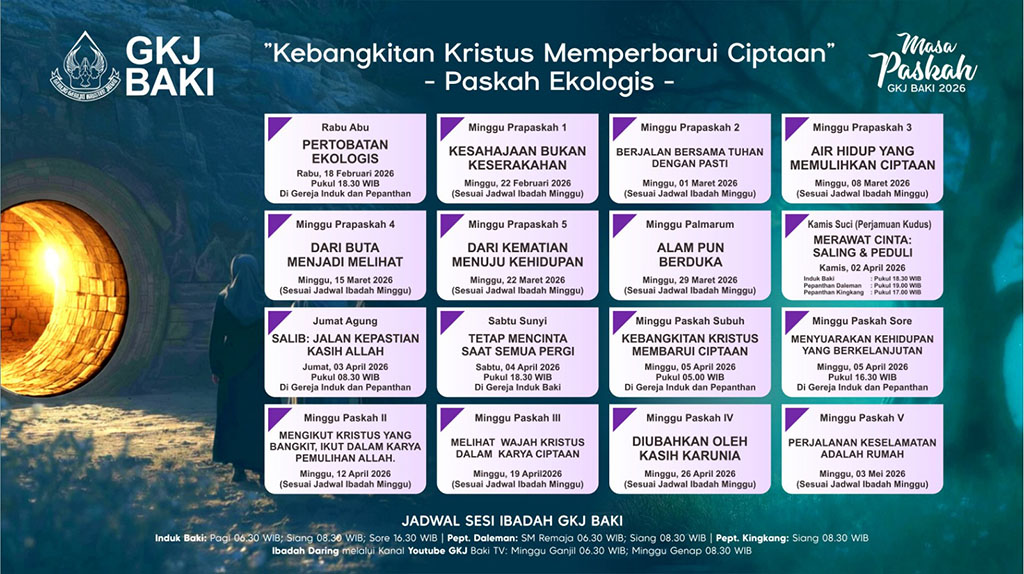 Masa Raya Paskah GKJ Baki Tahun 2026 , Komisi Ibadah, gereja kristen jawa, gkj, gkj baki, gereja kristen jawa baki, baki, sukoharjo, gkj klasis sukoharjo, klasis sukoharjo, klasis, sinode gkj, sinode 