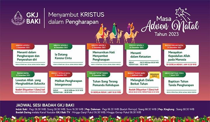 Jadwal Ibadah Masa Adven Natal 2023, Komisi Ibadah, gereja kristen jawa, gkj, gkj baki, gereja kristen jawa baki, baki, sukoharjo, gkj klasis sukoharjo, klasis sukoharjo, klasis, sinode gkj, sinode 