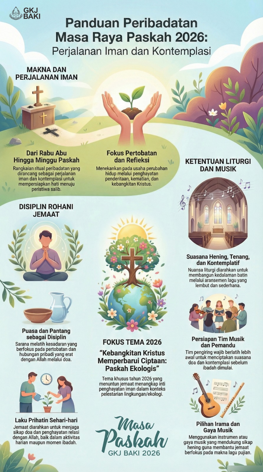 Panduan Peribadatan Masa Raya Paskah 2026: Perjalanan Iman dan Kontemplasi, Komisi Ibadah, gereja kristen jawa, gkj, gkj baki, gereja kristen jawa baki, baki, sukoharjo, gkj klasis sukoharjo, klasis sukoharjo, klasis, sinode gkj, sinode 