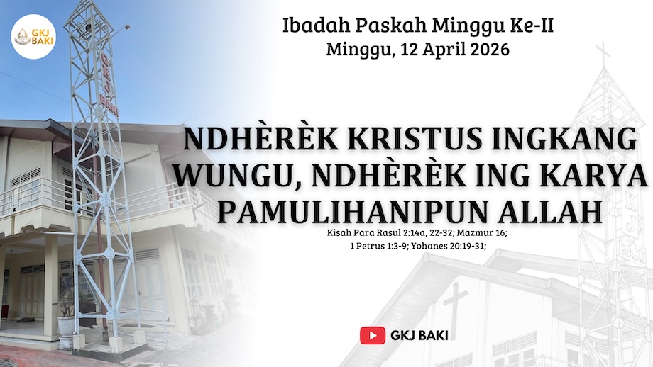 renungan, Ibadah Paskah Minggu ke-II, 12 April 2026 