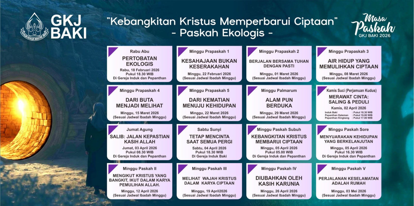 Masa Raya Paskah GKJ Baki Tahun 2026, gereja kristen jawa, gkj, gkj baki, gereja kristen jawa baki, baki, sukoharjo, gkj klasis sukoharjo, klasis sukoharjo, klasis, sinode gkj, sinode 